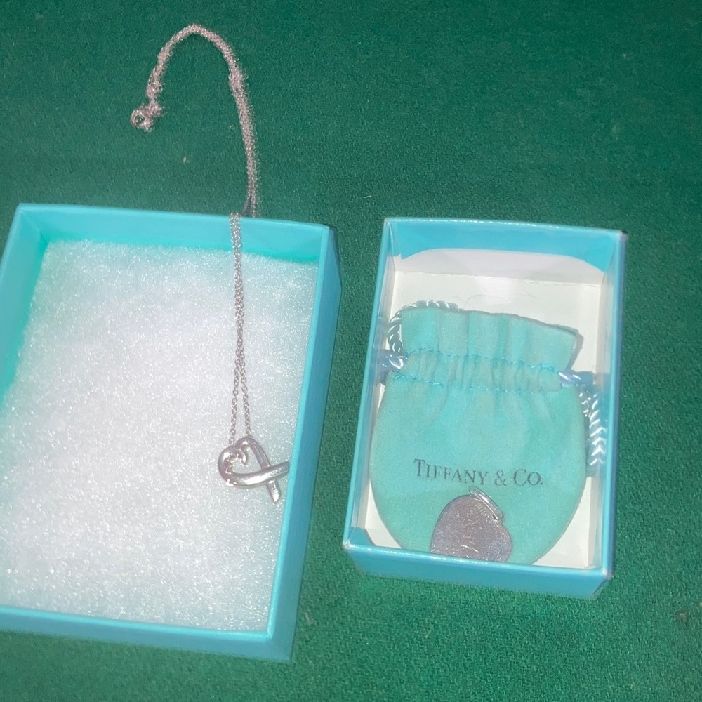 🥳Tiffany & Co. Silver Elsa Perretti. Necklace with Tiffany Silver charm